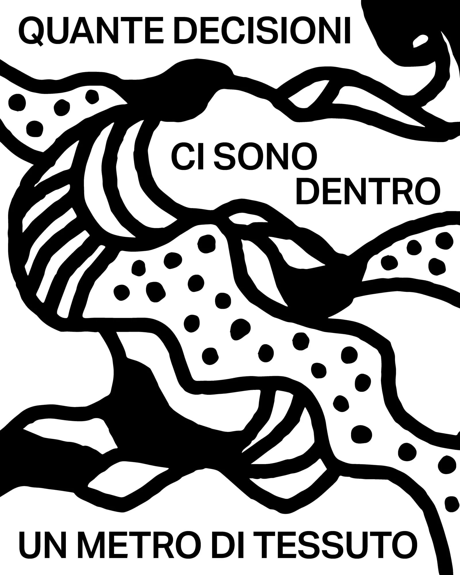 Grafica dell'appuntamento Prima del filo, con un'illustrazione di tessuto